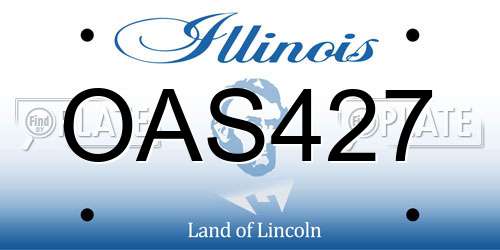OAS427 Illinois License Plate