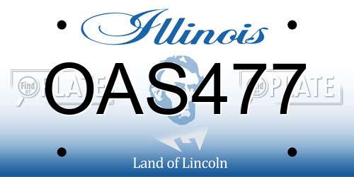 OAS477 Illinois License Plate