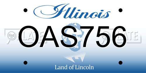 OAS756 Illinois License Plate