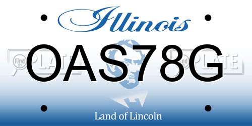 OAS78G Illinois License Plate