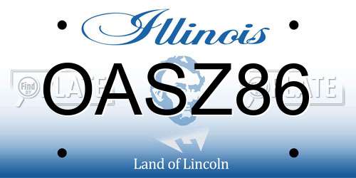 OASZ86 Illinois License Plate