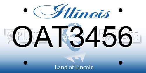 OAT3456 Illinois License Plate