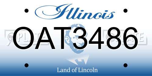 OAT3486 Illinois License Plate