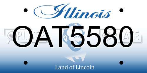 OAT5580 Illinois License Plate