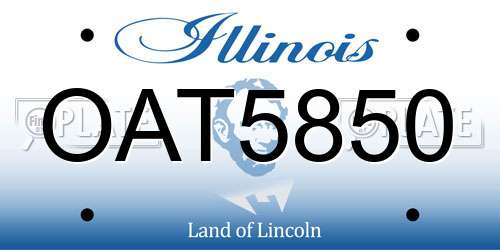 OAT5850 Illinois License Plate