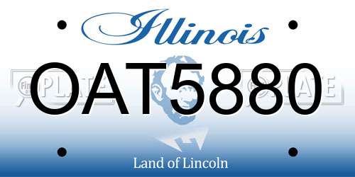 OAT5880 Illinois License Plate
