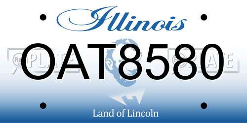 OAT8580 Illinois License Plate