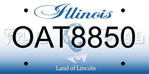 OAT8850 Illinois License Plate