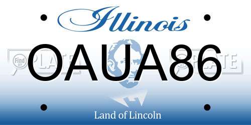 OAUA86 Illinois License Plate