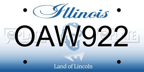 OAW922 Illinois License Plate