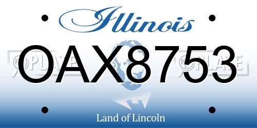 OAX8753 Illinois License Plate