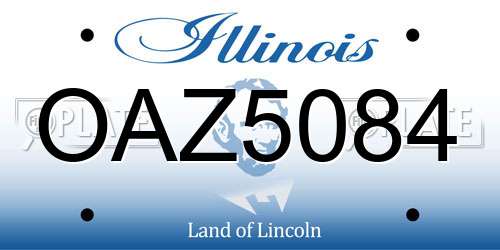 OAZ5084 Illinois License Plate
