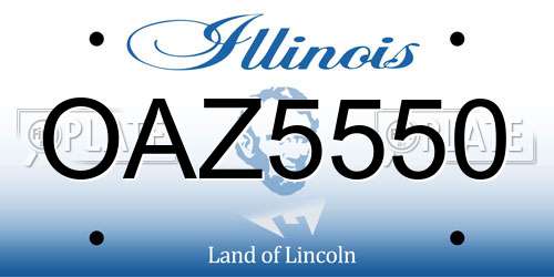 OAZ5550 Illinois License Plate