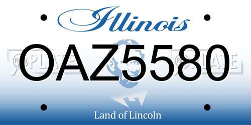 OAZ5580 Illinois License Plate
