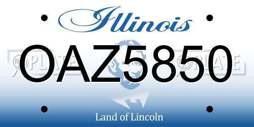 OAZ5850 Illinois License Plate