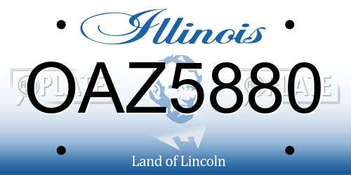 OAZ5880 Illinois License Plate