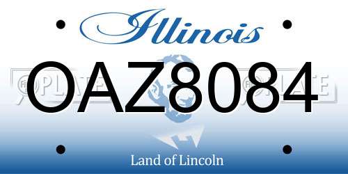OAZ8084 Illinois License Plate