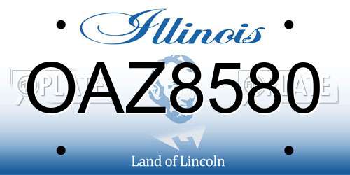 OAZ8580 Illinois License Plate