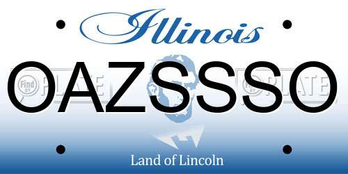 OAZSSSO Illinois License Plate