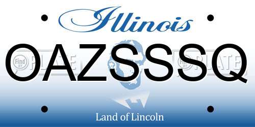 OAZSSSQ Illinois License Plate