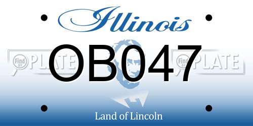 OB047 Illinois License Plate