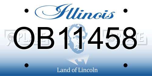 OB11458 Illinois License Plate