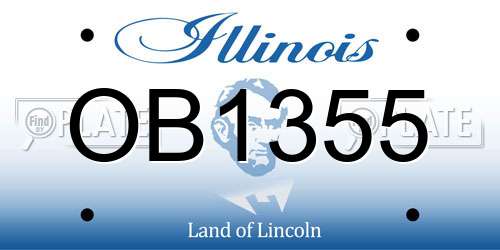 OB1355 Illinois License Plate