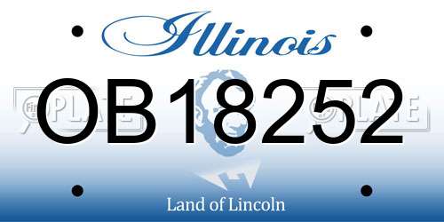 OB18252 Illinois License Plate