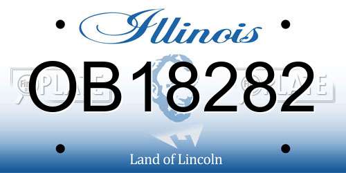 OB18282 Illinois License Plate