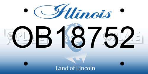 OB18752 Illinois License Plate