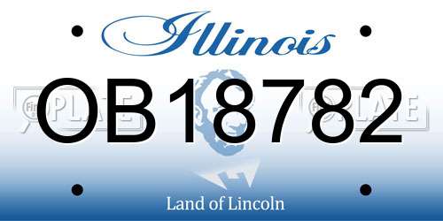 OB18782 Illinois License Plate