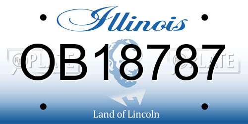 OB18787 Illinois License Plate