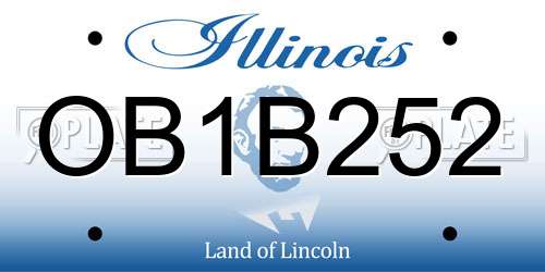 OB1B252 Illinois License Plate