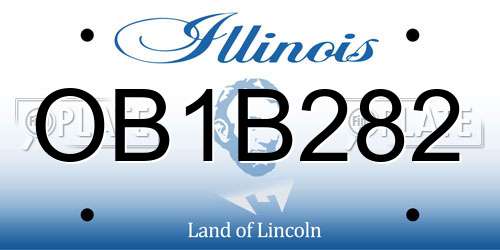 OB1B282 Illinois License Plate