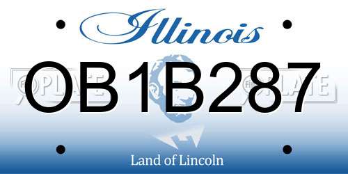 OB1B287 Illinois License Plate