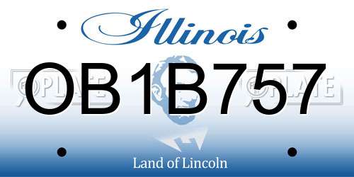 OB1B757 Illinois License Plate