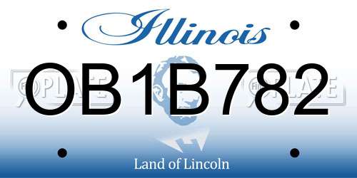OB1B782 Illinois License Plate
