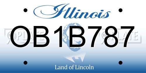 OB1B787 Illinois License Plate