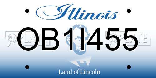 OB1I455 Illinois License Plate