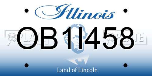 OB1I458 Illinois License Plate