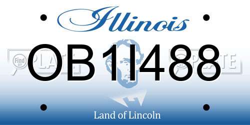 OB1I488 Illinois License Plate