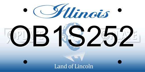 OB1S252 Illinois License Plate