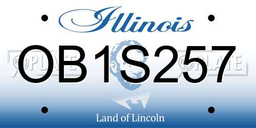 OB1S257 Illinois License Plate