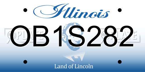OB1S282 Illinois License Plate