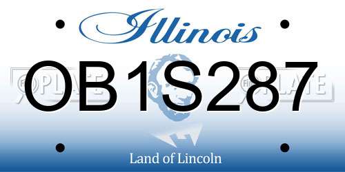 OB1S287 Illinois License Plate