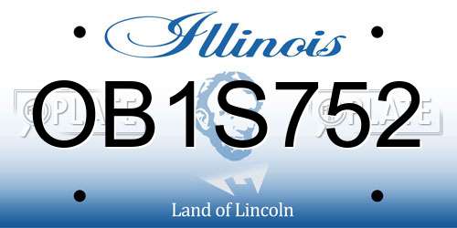 OB1S752 Illinois License Plate