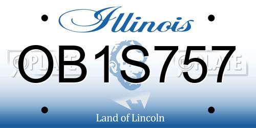 OB1S757 Illinois License Plate
