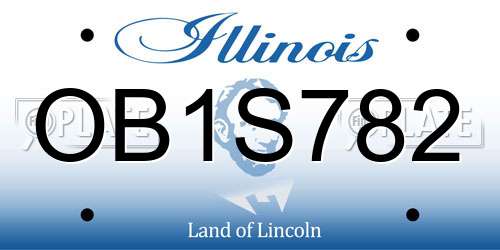 OB1S782 Illinois License Plate