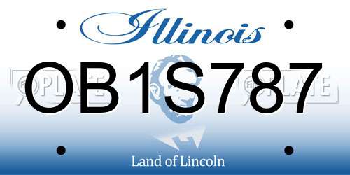 OB1S787 Illinois License Plate