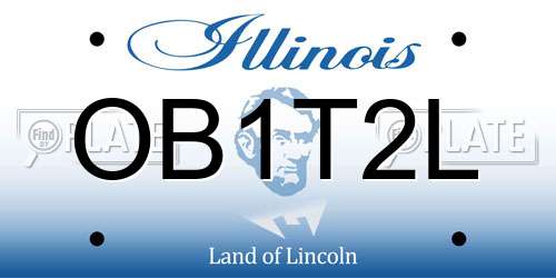 OB1T2L Illinois License Plate